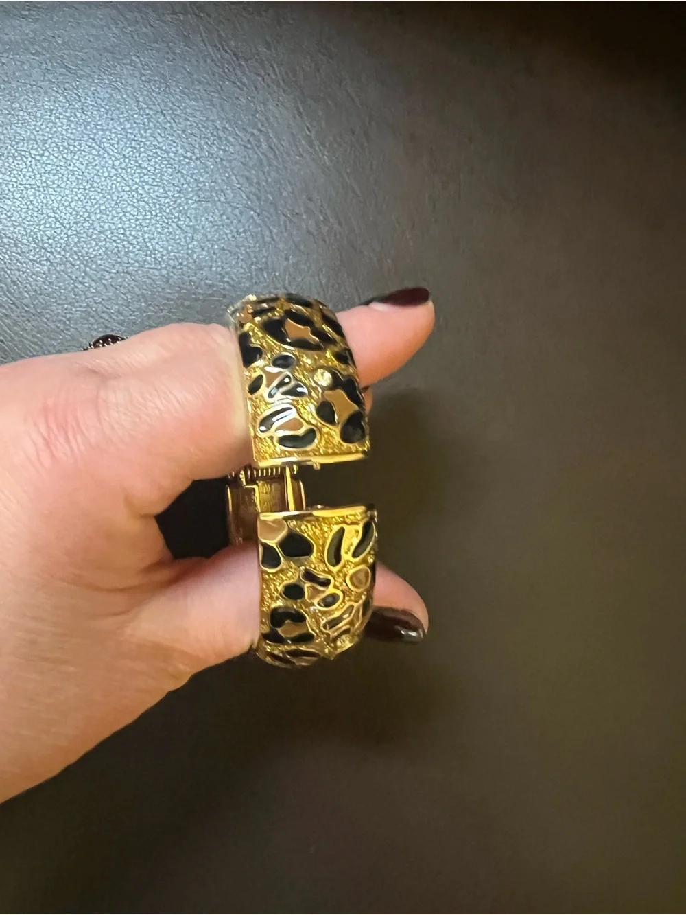 Macy's Bracelet with Enamel and Rhinestones Gold Tone and Black